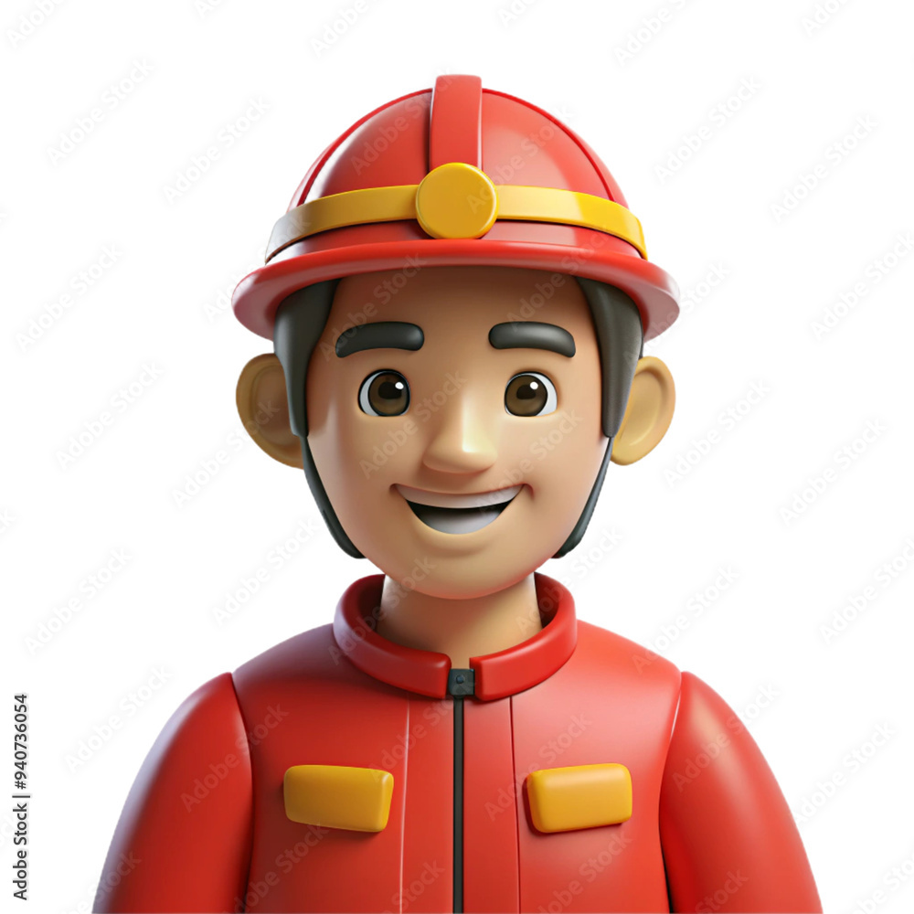 Firefighter 3d cartoon style illustration Firefighter 3d cartoon style illustration