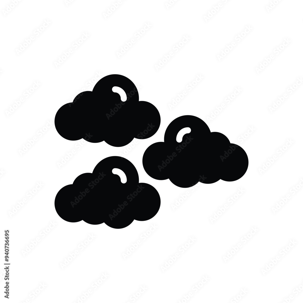 Black solid icon for cloudy Black solid icon for cloudy