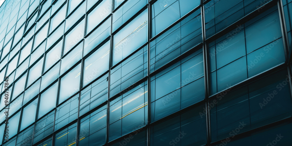A closeup view of a modern architectural facade showcasing abstract geometric patterns and reflective glass surfaces in urban settings A closeup view of a modern architectural facade showcasing abstract geometric patterns and reflective glass surfaces in urban settings