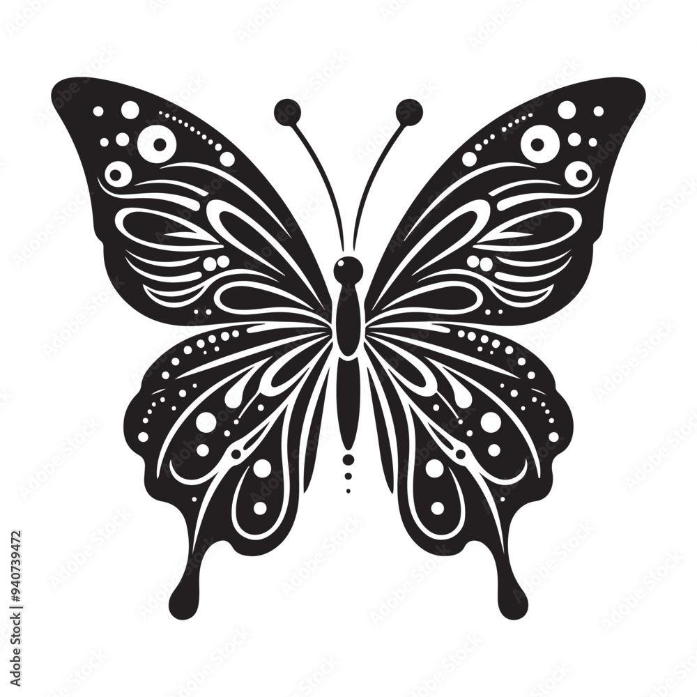 Butterfly Stencil Vector Butterfly Stencil Vector