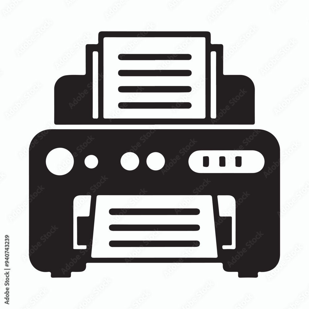 silhouette printer icon vector silhouette printer icon vector