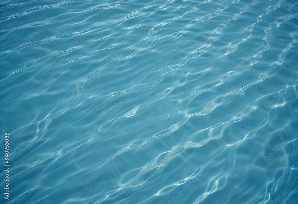 Rippling blue water surface with light reflections , creating a serene and calming atmosphere Rippling blue water surface with light reflections , creating a serene and calming atmosphere
