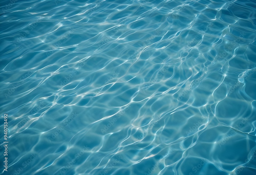 Rippling blue water surface with light reflections , creating a serene and calming atmosphere Rippling blue water surface with light reflections , creating a serene and calming atmosphere