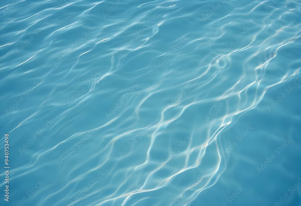 Rippling blue water surface with light reflections , creating a serene and calming atmosphere Rippling blue water surface with light reflections , creating a serene and calming atmosphere