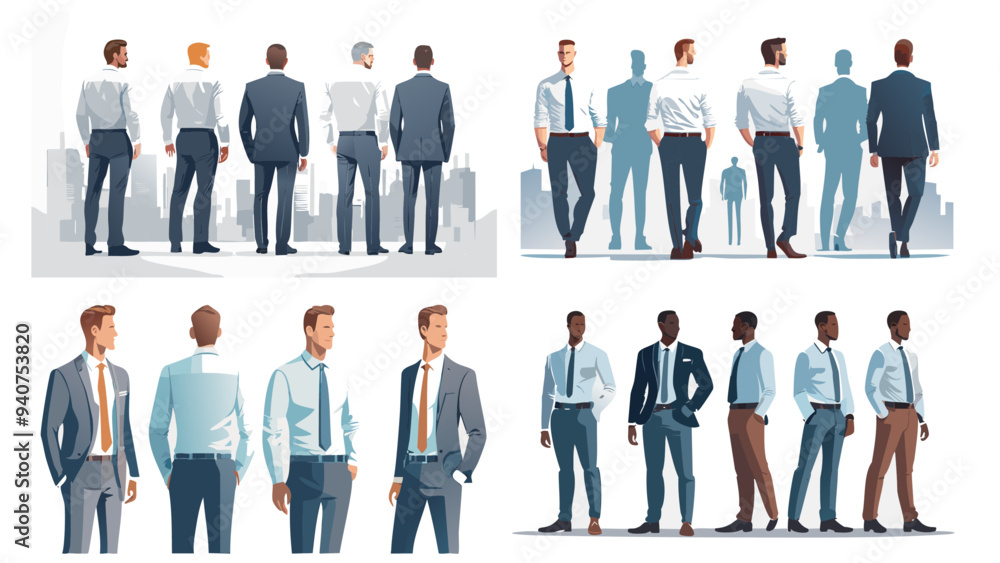 Fototapeta premium business people team silhouette illustration