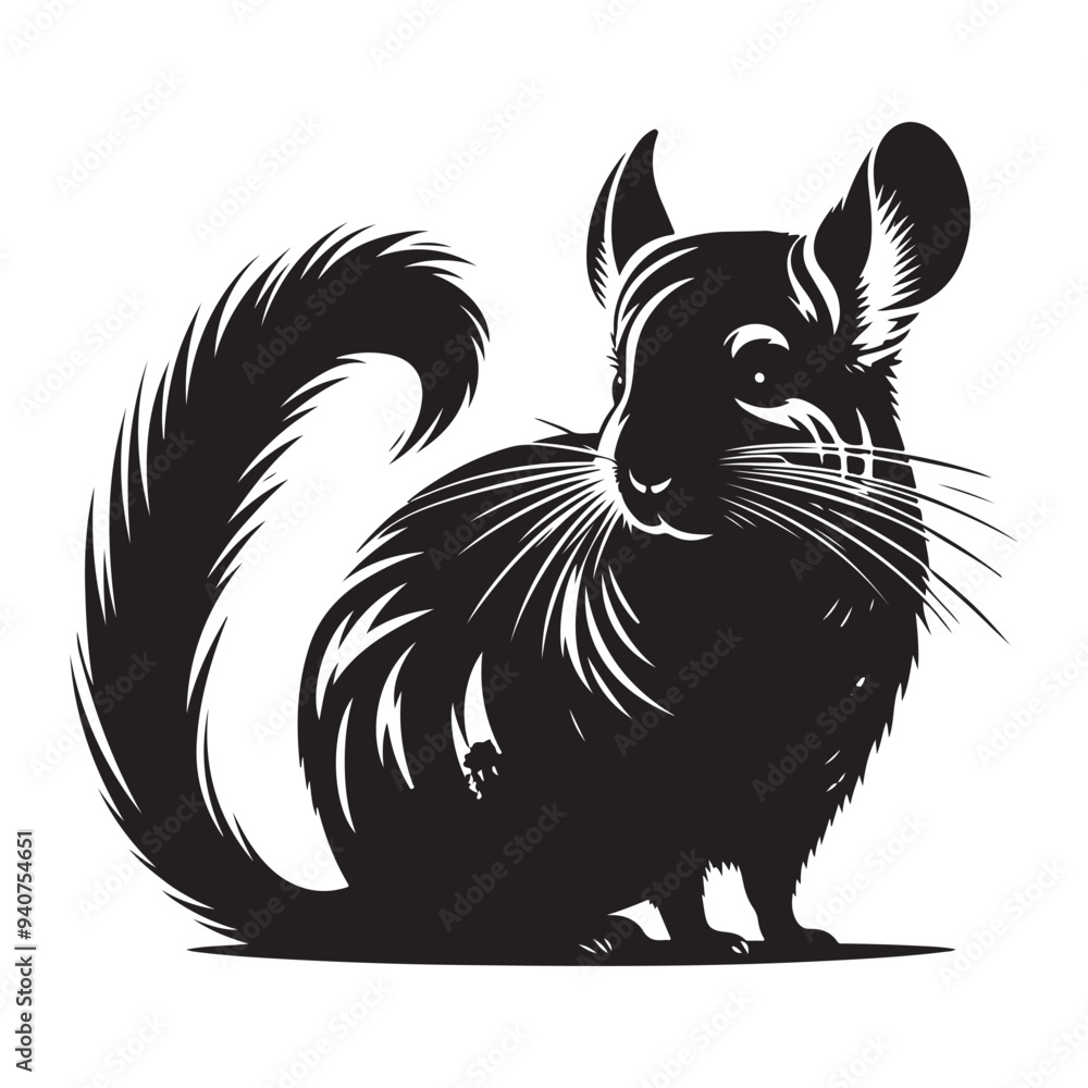 silhouette chinchilla vector silhouette chinchilla vector