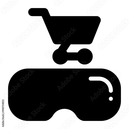 virtual shopping, vr shopping, virtual reality, shopping, virtual shop, virtual store solid or glyph icon