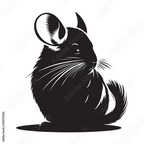 silhouette chinchilla vector