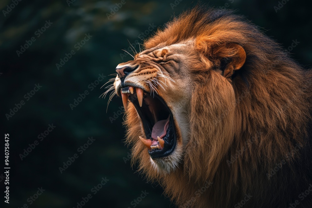 Naklejka premium Lion, Roaring, Wild Animal, Lion Angry, Wallpaper Lion, Angry Lion, King . ai