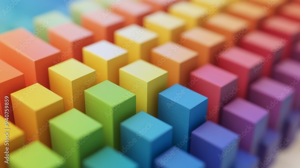 Abstract colorful blocks arranged in a pattern, creating a vibrant and playful design. Abstract colorful blocks arranged in a pattern, creating a vibrant and playful design.