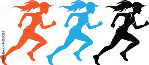 running women vector