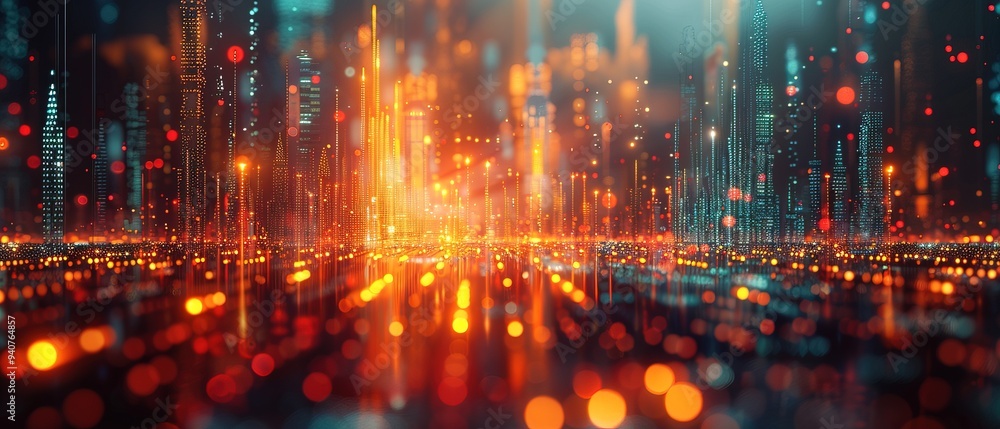 Fototapeta premium Digitalization blur technology business illustration transformation optimization