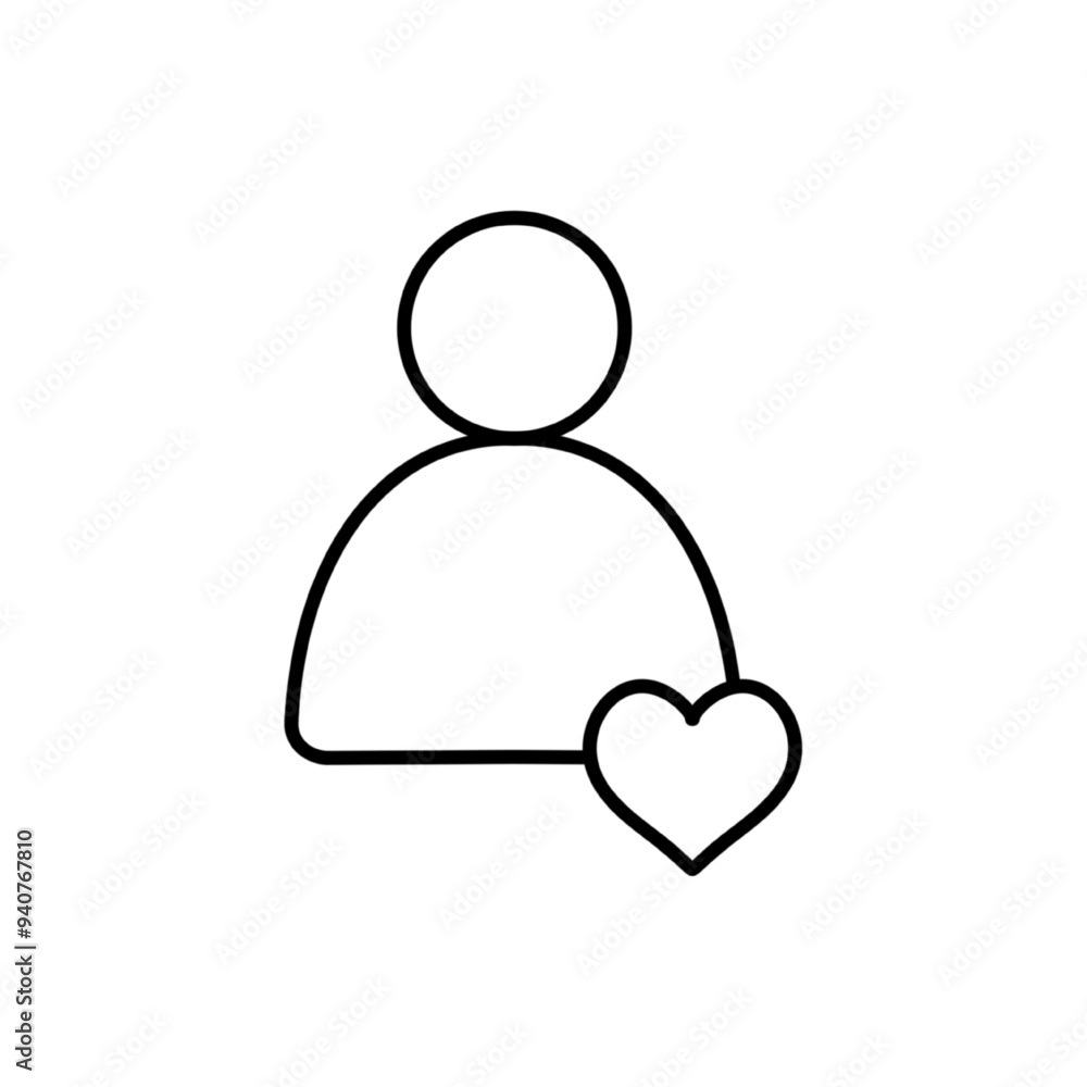 love heart person icon, eps vector illustration love heart person icon, eps vector illustration