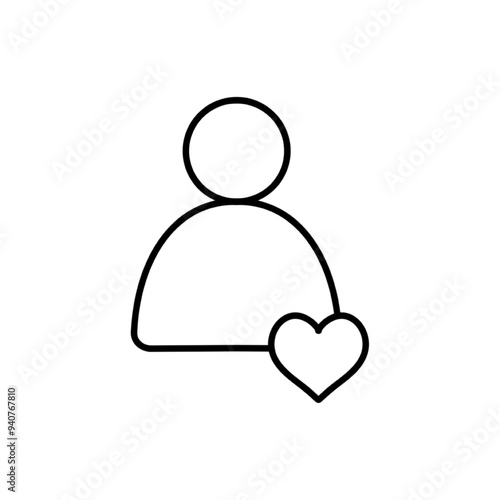 love heart person icon, eps vector illustration