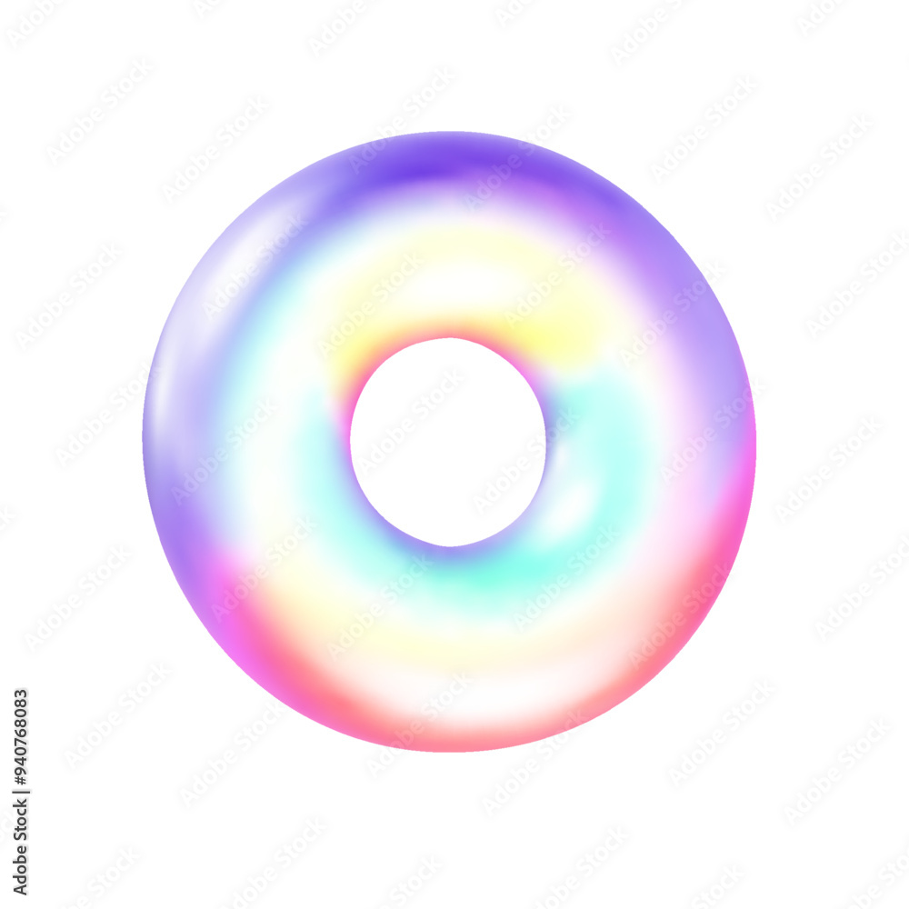 Neon torus isolated on transparent background. 3d holographic primutive shape. Render of 3d iridescent cube with rainbow effect Neon torus isolated on transparent background. 3d holographic primutive shape. Render of 3d iridescent cube with rainbow effect