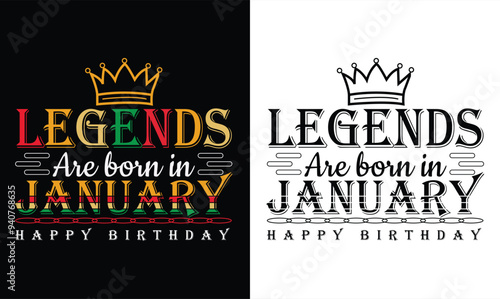 legends are born in january birthday t shirt photo