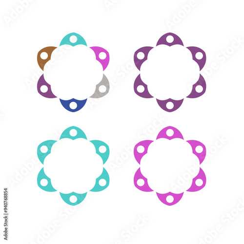 COLORFUL PEOPLE TOGETHER TEAM TEAMWORK UNION VECTOR ISOLATED ON WHITE