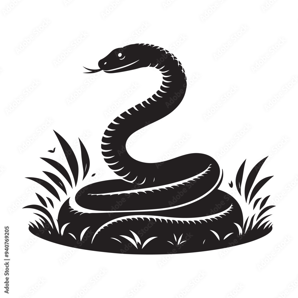 silhouette snake vector on white background silhouette snake vector on white background