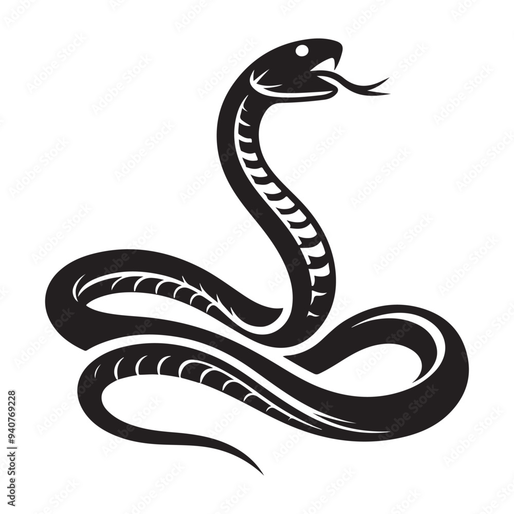 silhouette snake vector on white background silhouette snake vector on white background