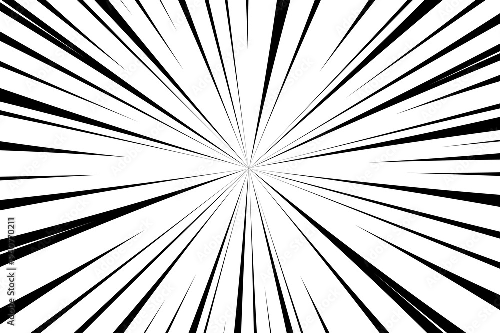 Obraz premium Pop art motion rays, high speed comic book lines background. Comic zoom lines background. 