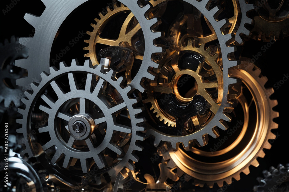 Surreal Mechanical Gears with Intricate Effects