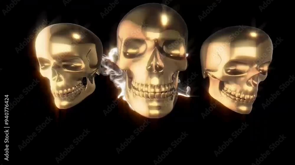 changing interactive skulls, vj loop changing interactive skulls, vj loop