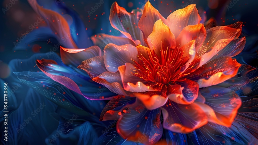 Front view of an emotion blossom that can't be touched but can feel warmth, Generative AI illustrations. Front view of an emotion blossom that can't be touched but can feel warmth, Generative AI illustrations.