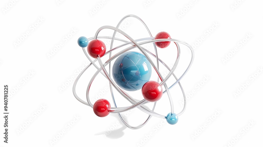Atomic model Vector, in physics, a model used to describe the structure and makeup of an atom, Generative AI illustrations. Atomic model Vector, in physics, a model used to describe the structure and makeup of an atom, Generative AI illustrations.