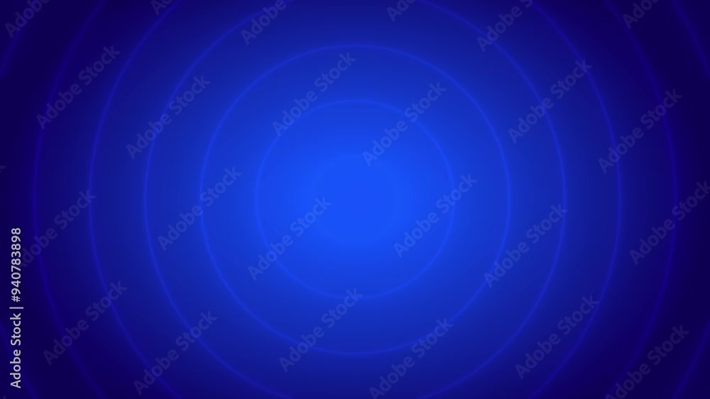 Blue light wave diffusion animation, on dark blue background. Blue light wave diffusion animation, on dark blue background.