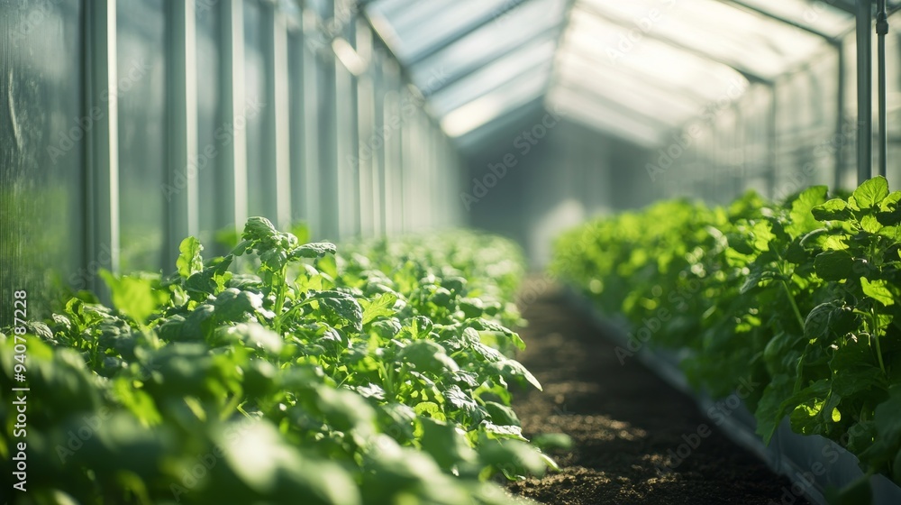 modern greenhouse filled with green vegetables modern greenhouse filled with green vegetables