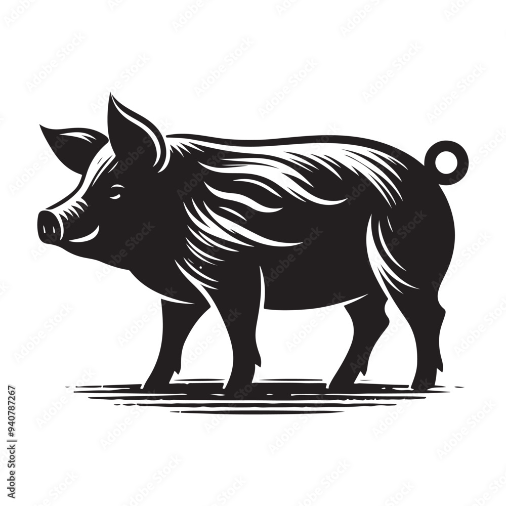 silhouette pig vector silhouette pig vector