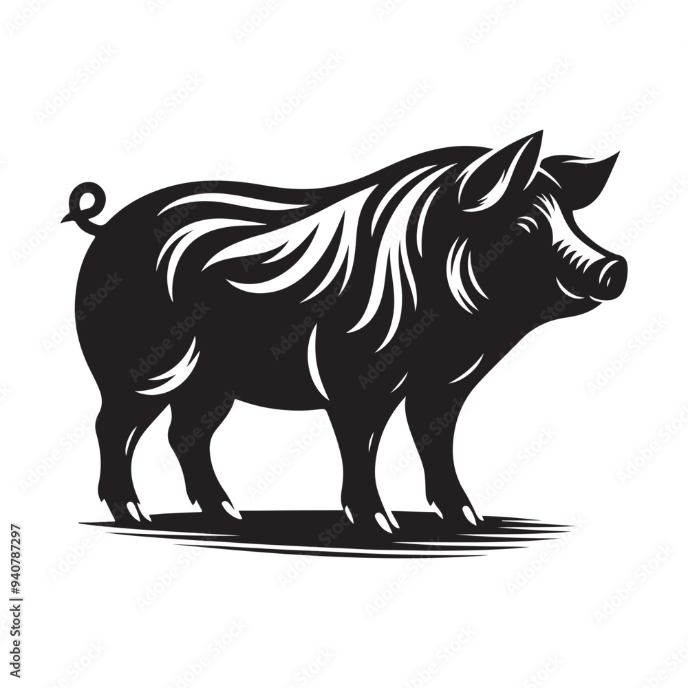 silhouette pig vector silhouette pig vector