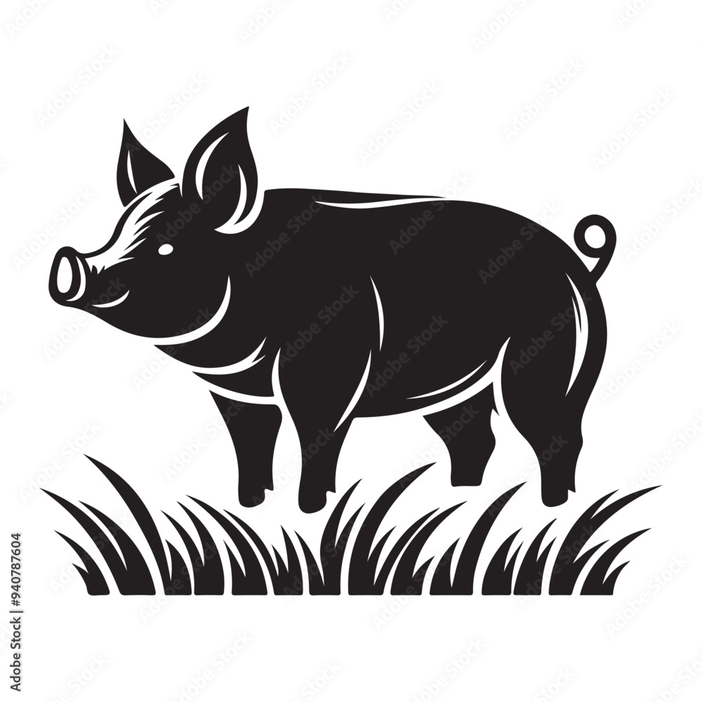 silhouette pig vector silhouette pig vector