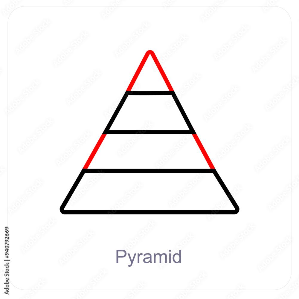 Pyramid and diagram icon concept Pyramid and diagram icon concept