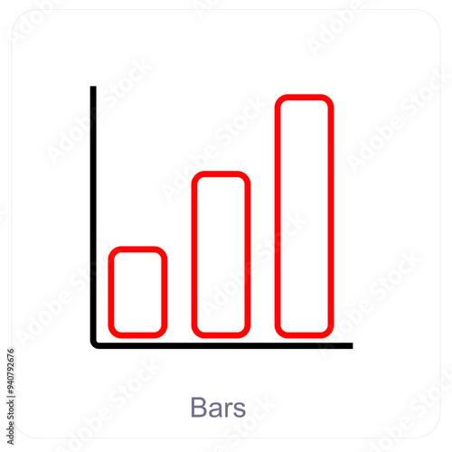 Bars and diagram icon concept