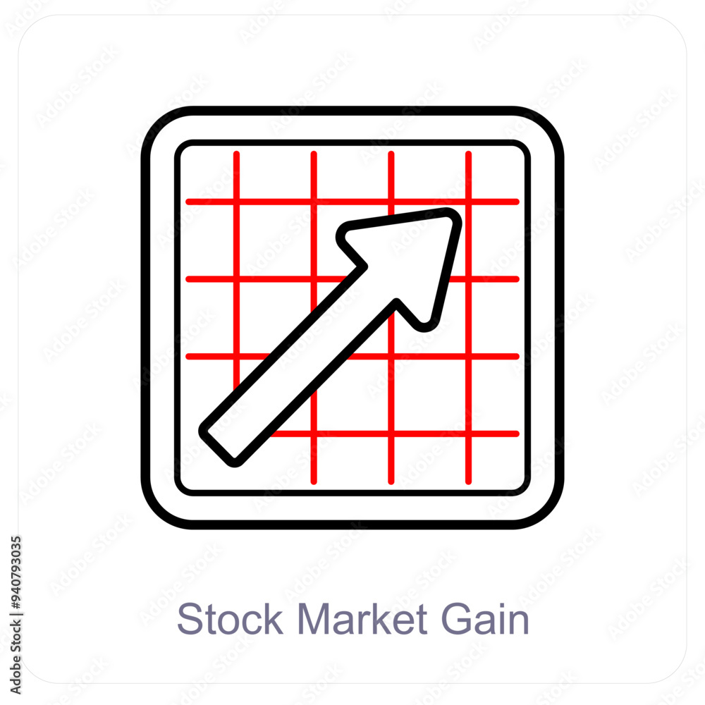 Stock Market Gain icon concept
