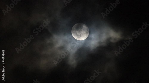 Moon and clouds at night
