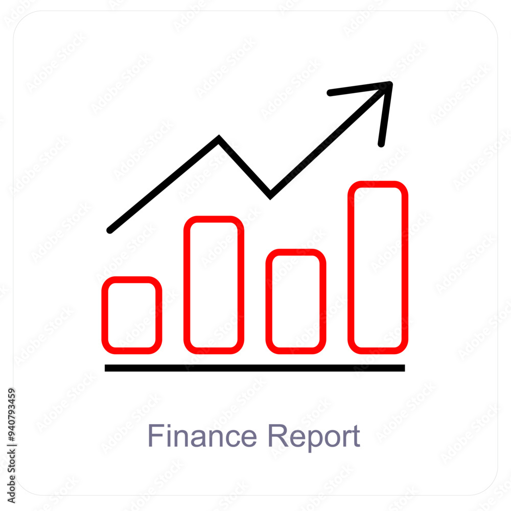 Financial Report and diagram icon concept Financial Report and diagram icon concept
