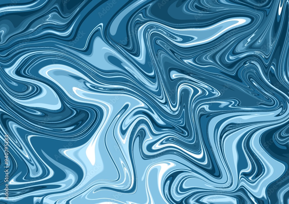 Fototapeta premium Abstract Blue and White Wavy Pattern.
