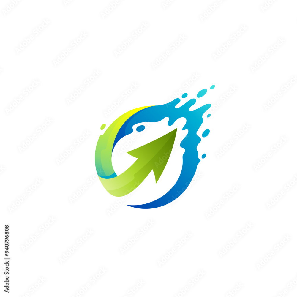 Arrow logo with swoosh design template, speed icon, water swoosh Arrow logo with swoosh design template, speed icon, water swoosh