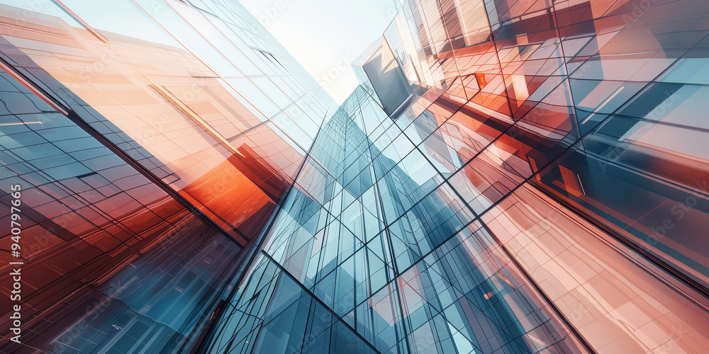 Stunning abstract architecture showcasing glass structures reflecting light in an urban setting during daylight Stunning abstract architecture showcasing glass structures reflecting light in an urban setting during daylight