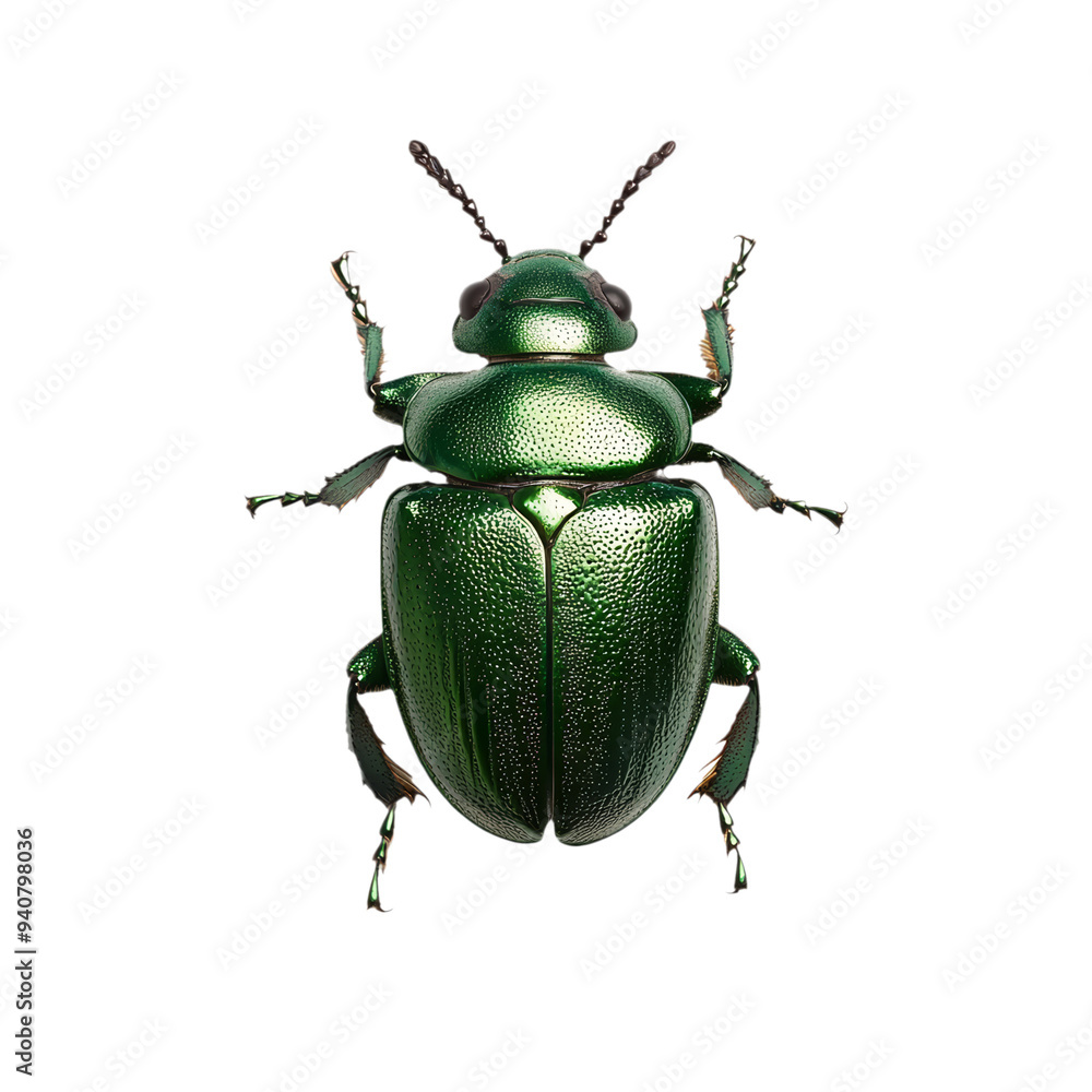 Glossy green beetle with metallic sheen isolated on transparent background Glossy green beetle with metallic sheen isolated on transparent background