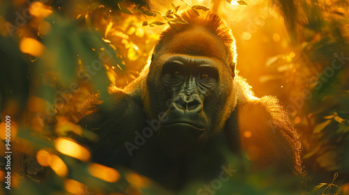 Gorilla in the Sunlight: A Realistic Photograph