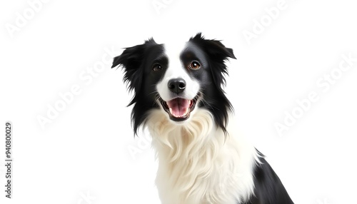 A border collie dog isolated on a white background