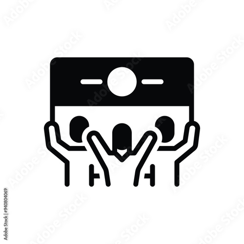 Black solid icon for protest