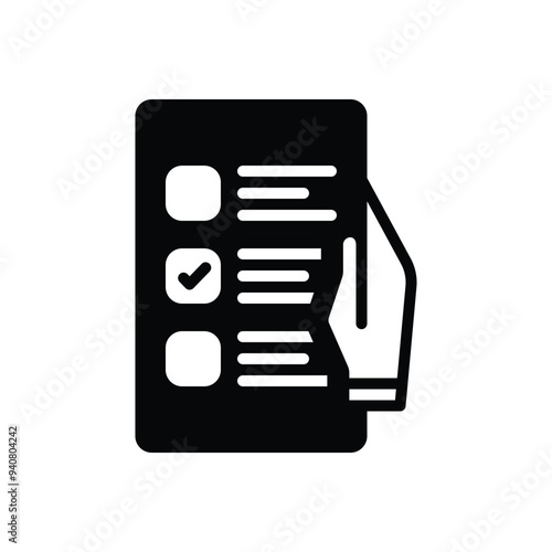 Black solid icon for referendum