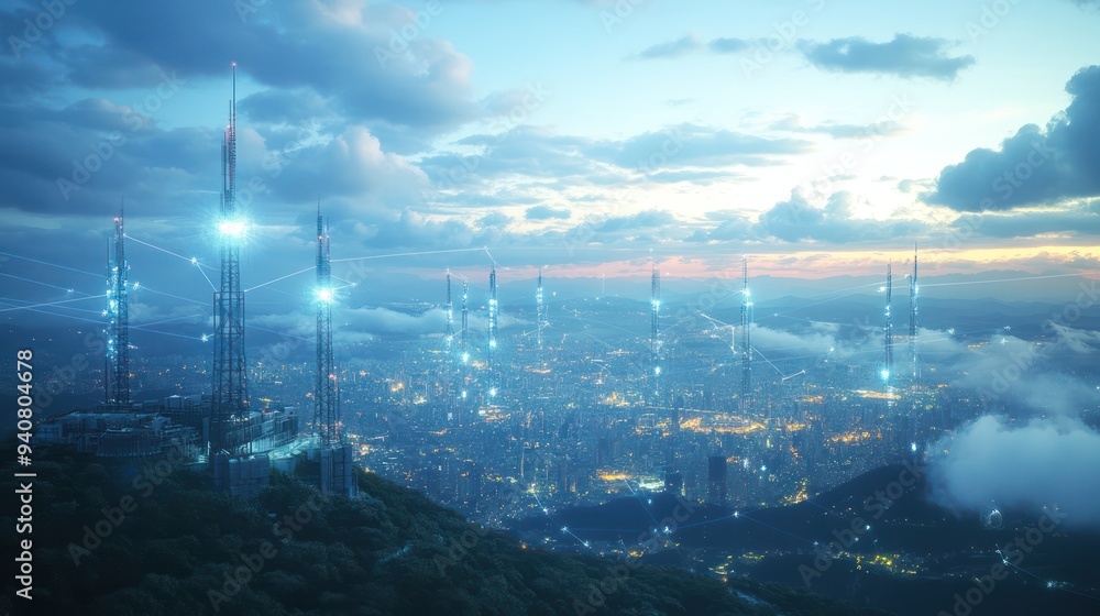 Telecommunication cell tower network Telecommunication cell tower network