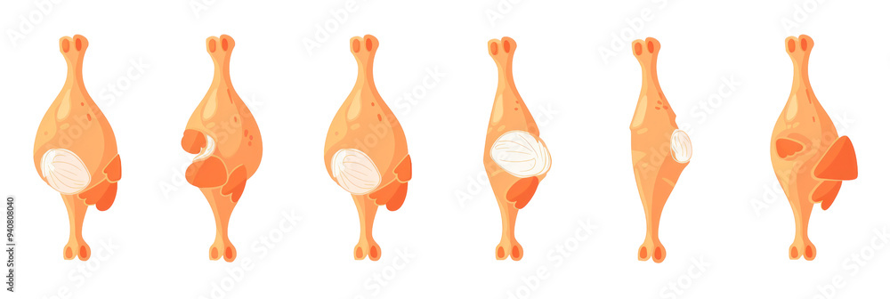 Chicken Leg Cartoon Animation Sprite Sheet. Chicken Leg Cartoon Animation Sprite Sheet.