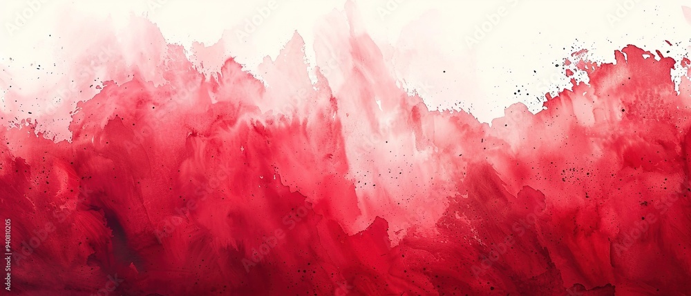 Red paints watercolor background drawn by brush Red paints watercolor background drawn by brush
