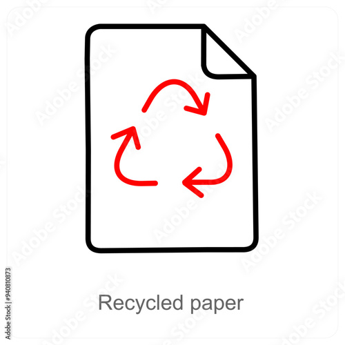 Recycled Paper and document icon concept